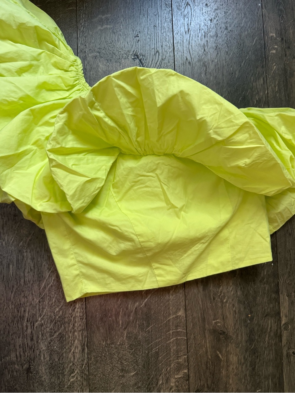 Yellow Ruffle Off-Shoulder Women's Top - Picture 2 of 3